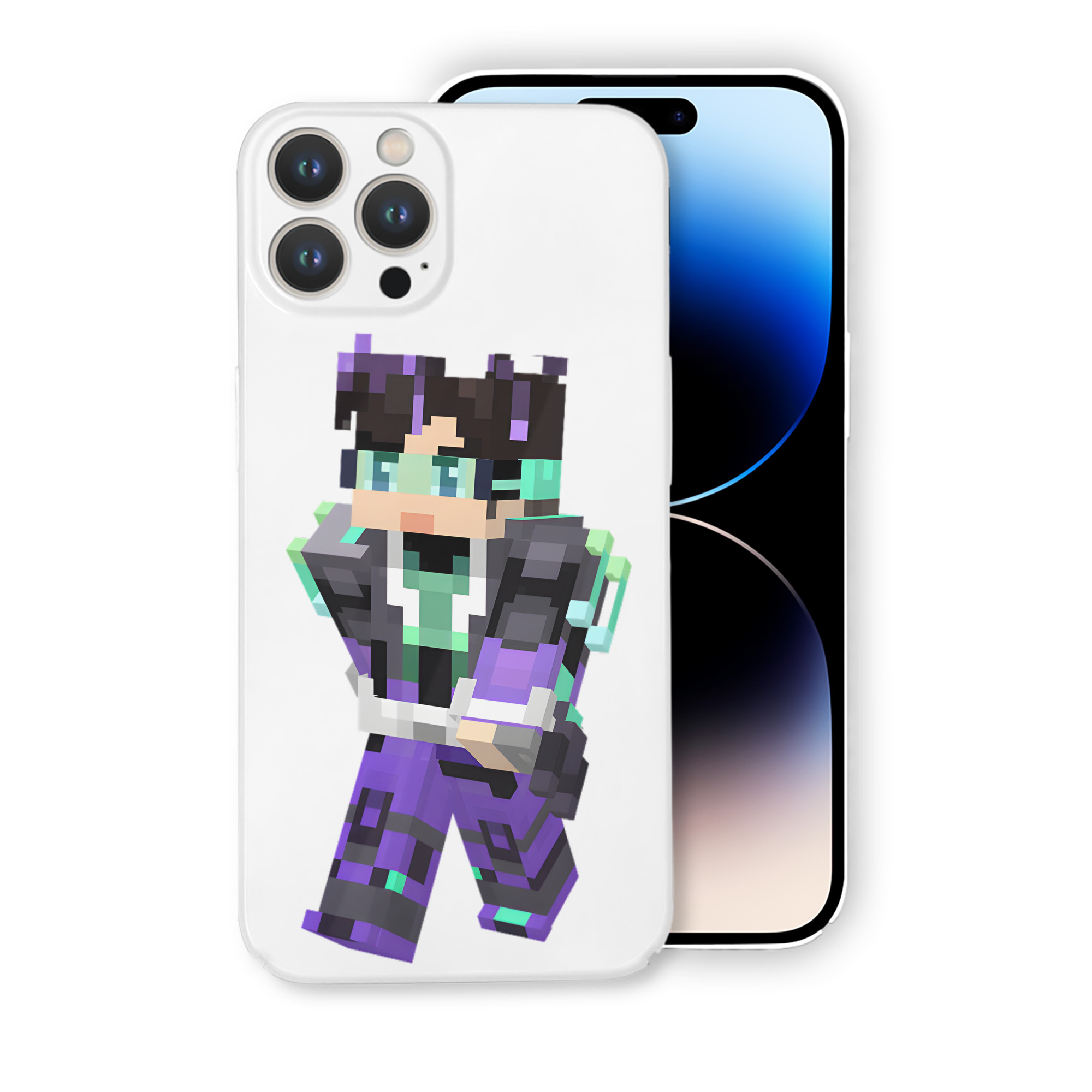 （画像用） マインクラフト ブロックの世界 Minecraft MC Block world 【iPhone 14シリーズ対応】ハードケース